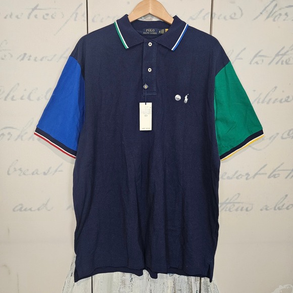 Polo Ralph Lauren Other - NWT Polo Ralph Lauren Polo Shirt XLT Tall Blue Green Colorblock Sleeves $125
